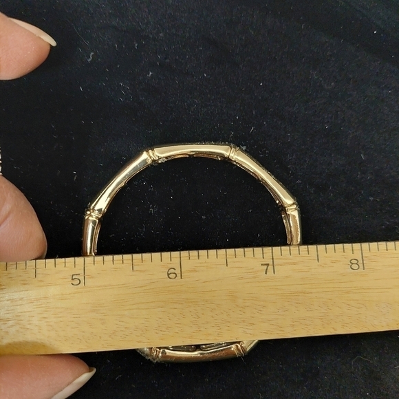 Vintage* NRO Pavé Clear Rhinestone Bracelet with 2nd Gold-tone Bracelet - Picture 10 of 12